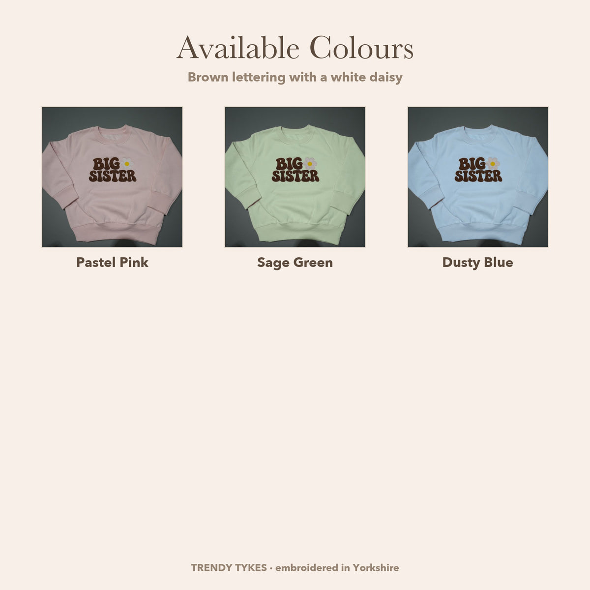Embroidered Big Sister Sweatshirt – Daisy Baby Announcement Jumper
