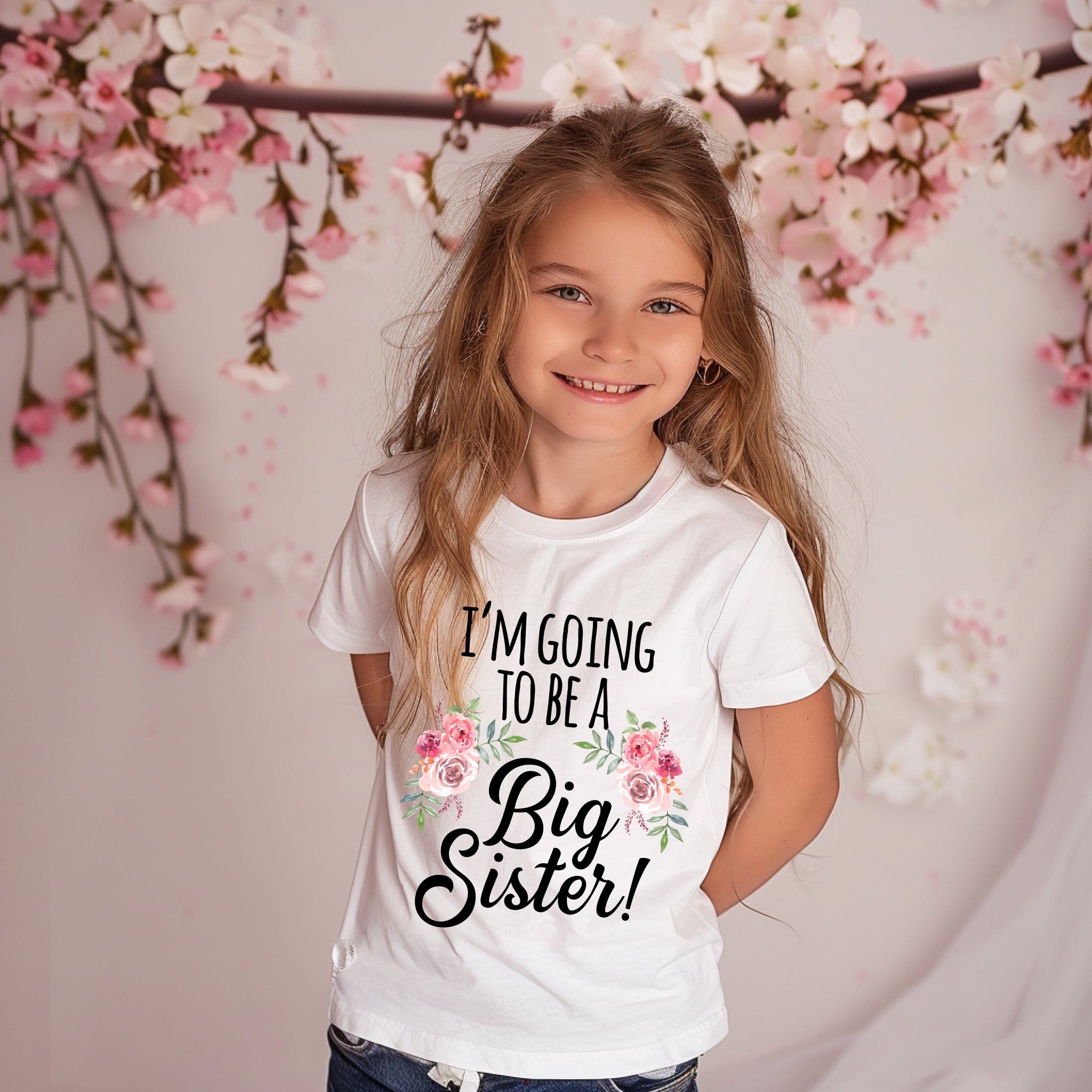 I'm Going to be a Big Sister Floral Kids T-Shirt