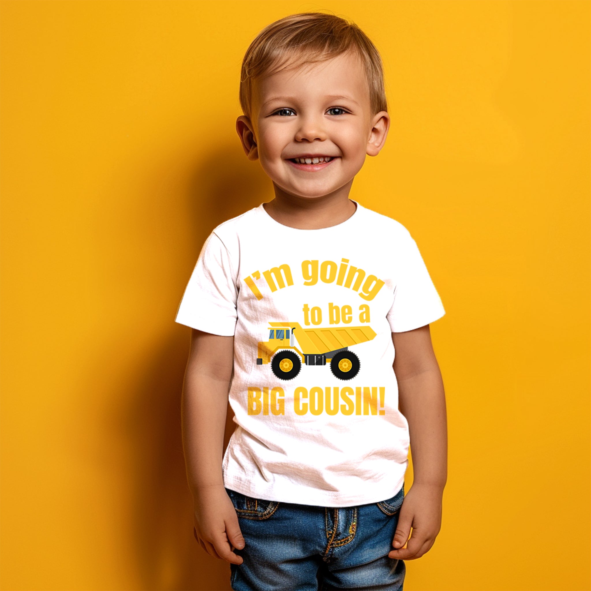 Trendy Tykes t-shirt is great for a little one who loves vehicles and is excited about becoming a big cousin. The bright dump truck graphic adds a playful, adventurous vibe!