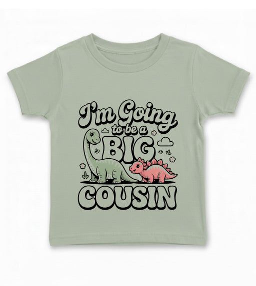 Light green t-shirt with dinosaur graphic and text on a white background