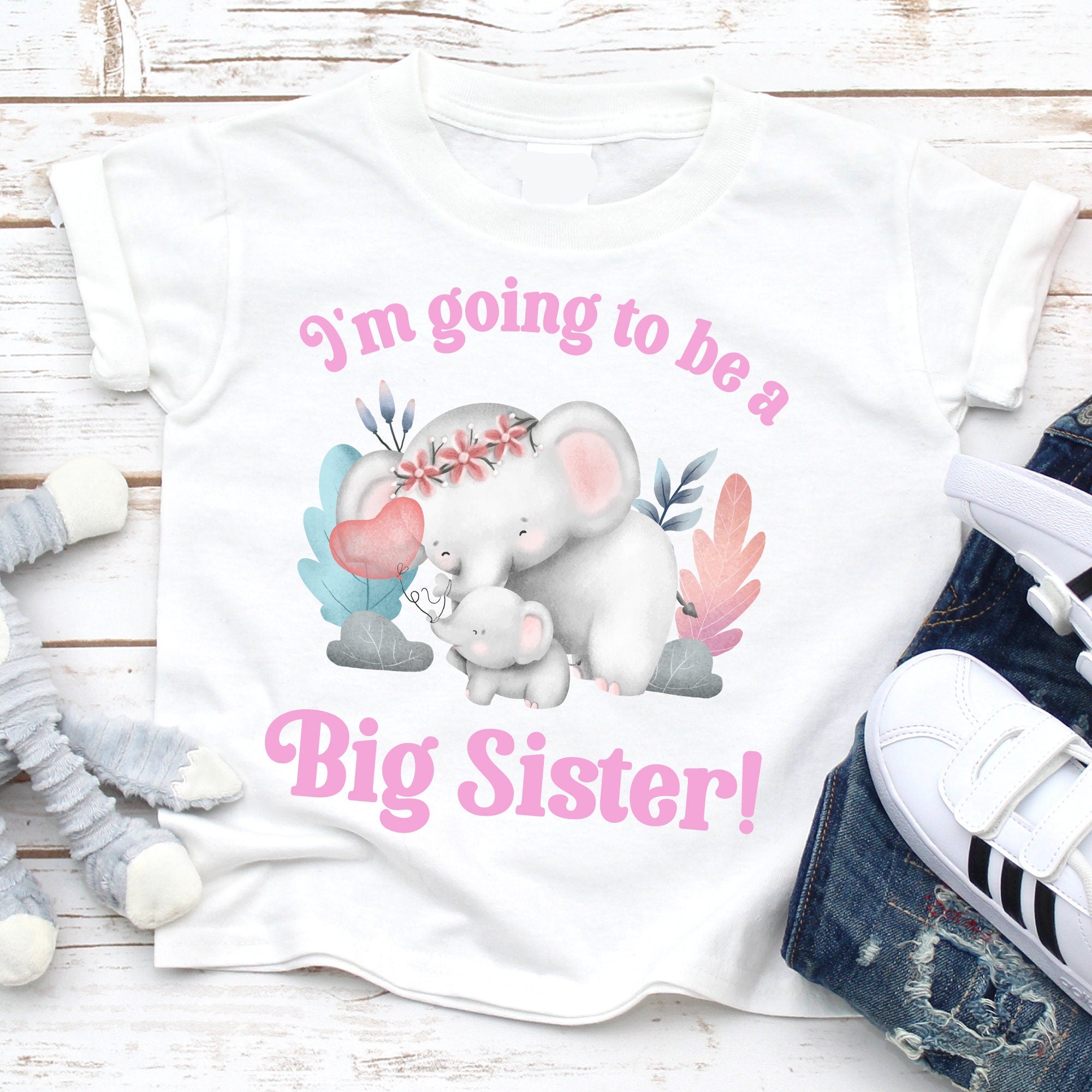 I'm Going To Be a Big Sister Elephant Shirt, Big Sister Announcement Idea , Promoted to big sister