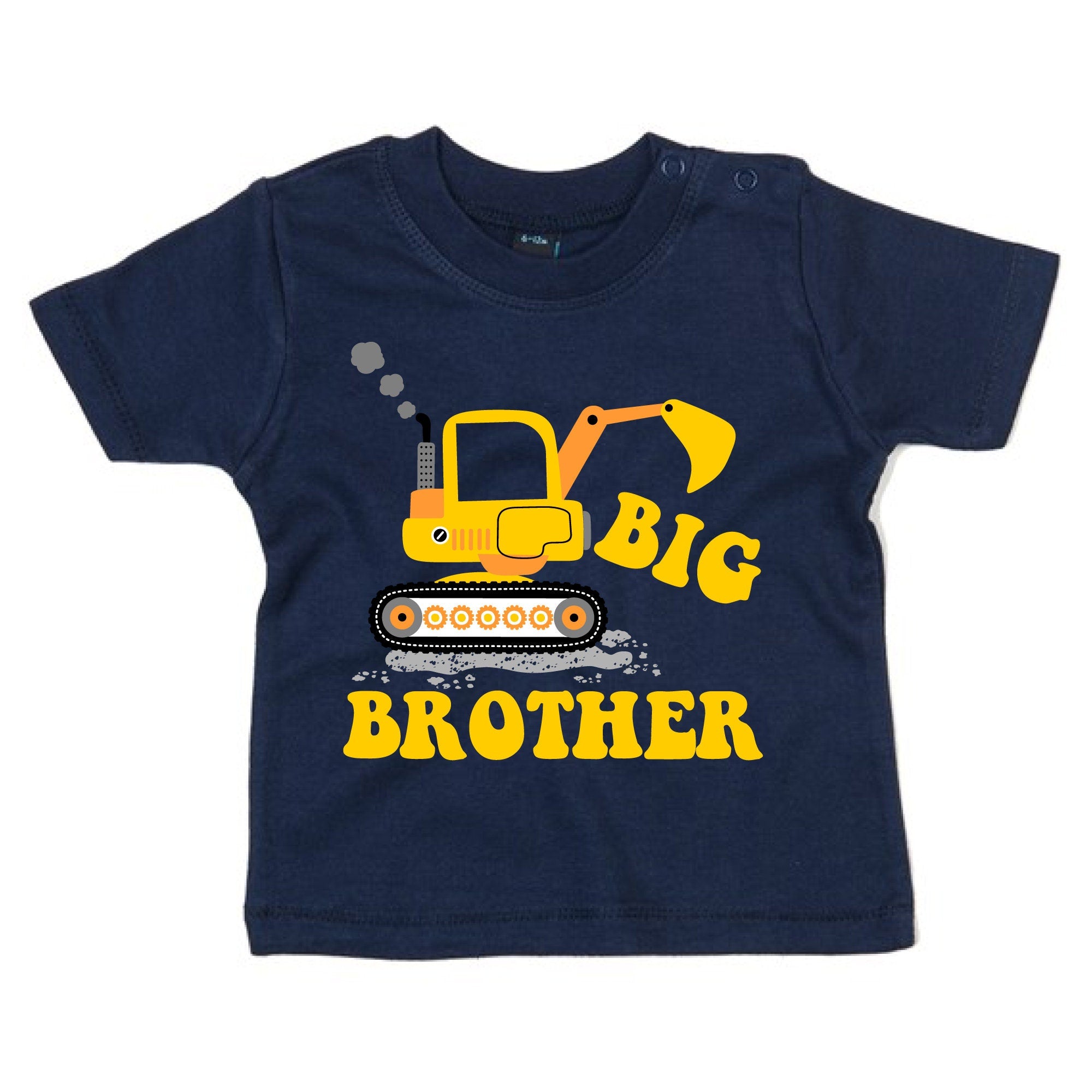 Promoted to BIG brother top for boys , baby announcement idea for son, Boys construction Excavator Tshirt,