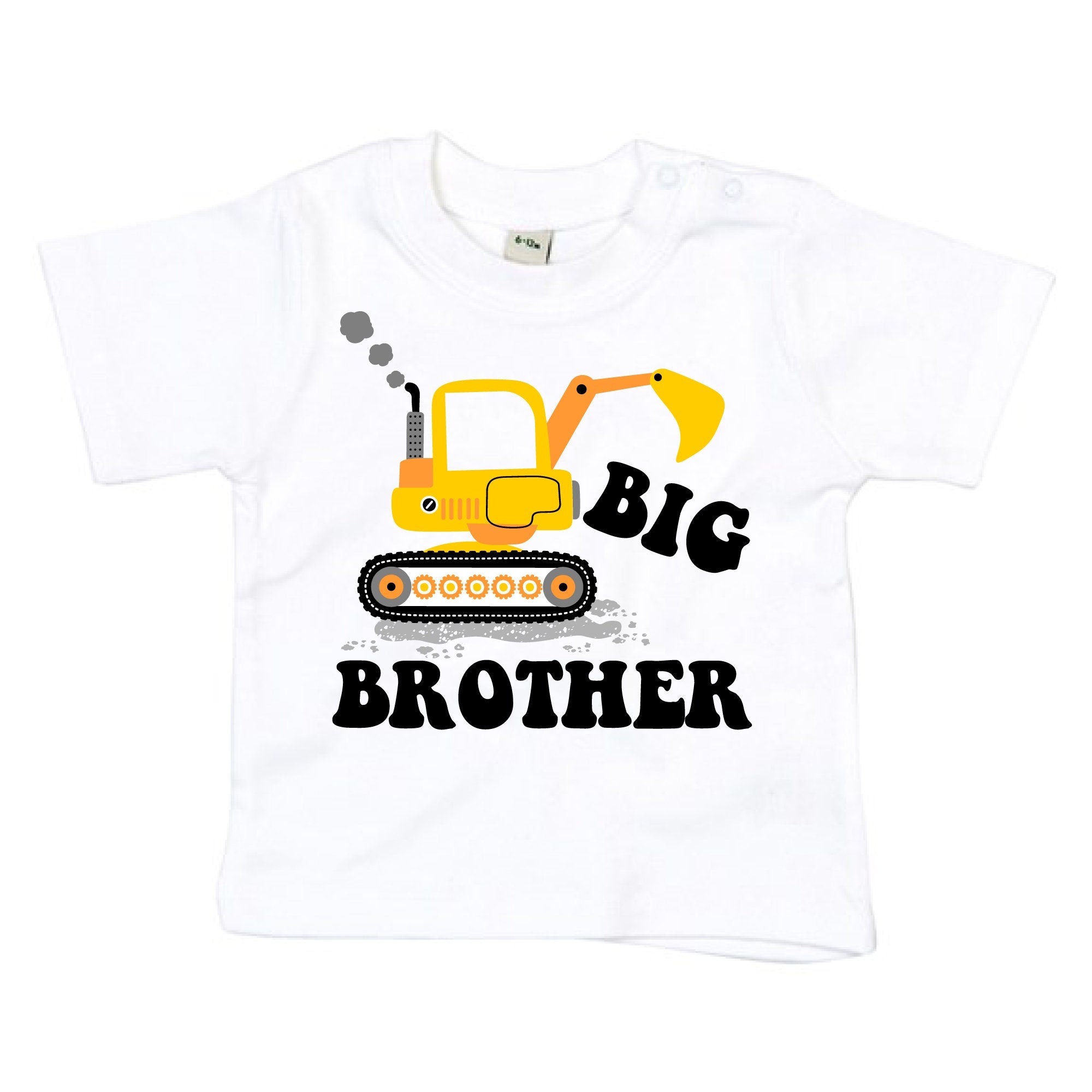 Promoted to BIG brother top for boys , baby announcement idea for son, Boys construction Excavator Tshirt,