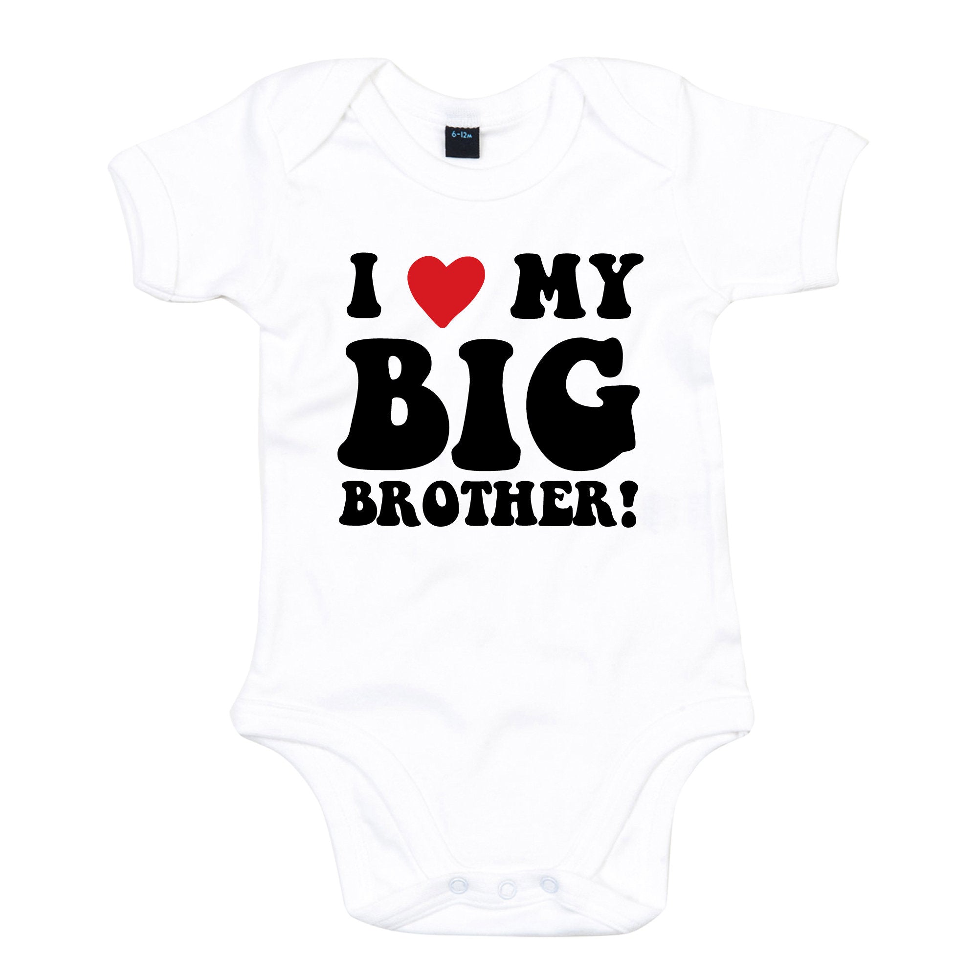 Adorable 'I Love My Big Brother' Babygrow - Perfect gift idea for a new baby announcement to big brother Gift!