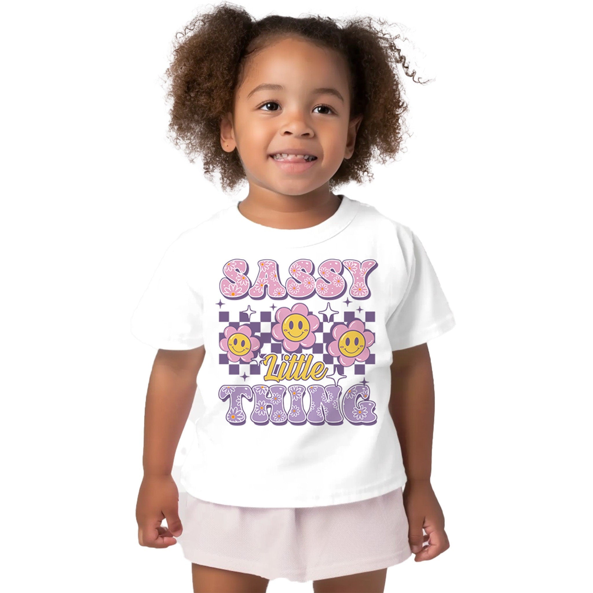 Sassy Little Thing T-Shirt for Girls - Cute Floral Graphic - 100% Cotton - Trendy Tykes Collection