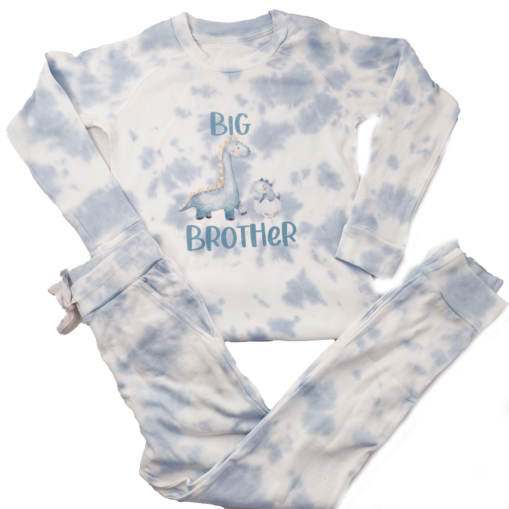 Big Brother Tie Dye Loungewear Set for Boys | New Baby Announcement Idea for Son | Brothersaurus | Gift for Boys