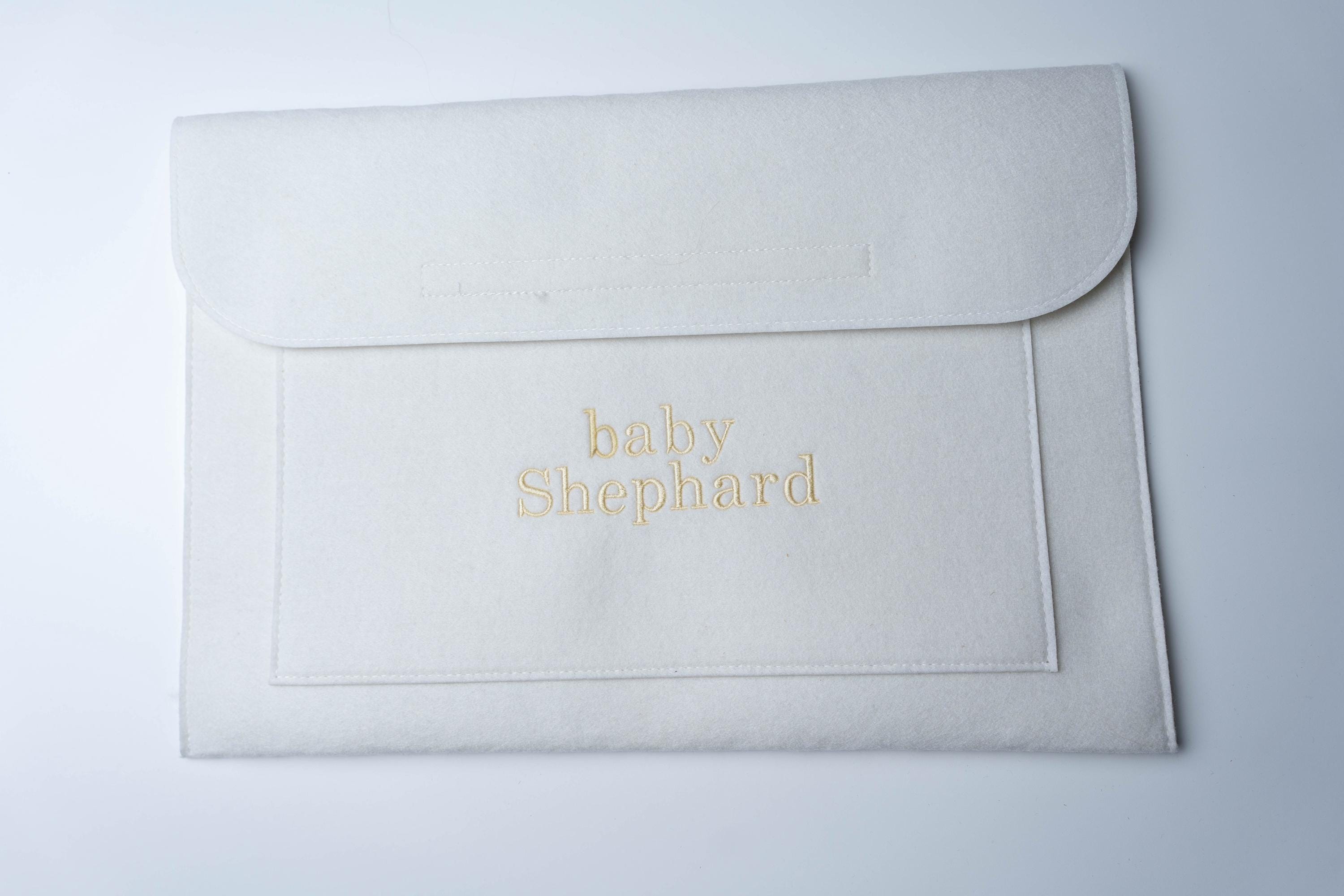 Personalised Embroidered Baby Document Folder - Keepsake for New Baby's Journey
