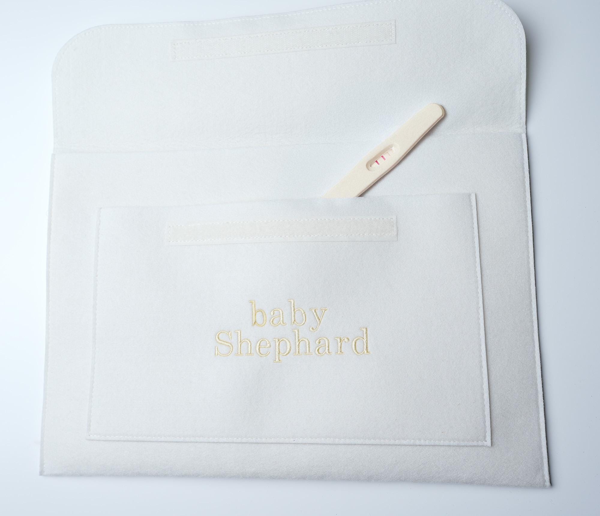 Personalised Embroidered Baby Document Folder - Keepsake for New Baby's Journey