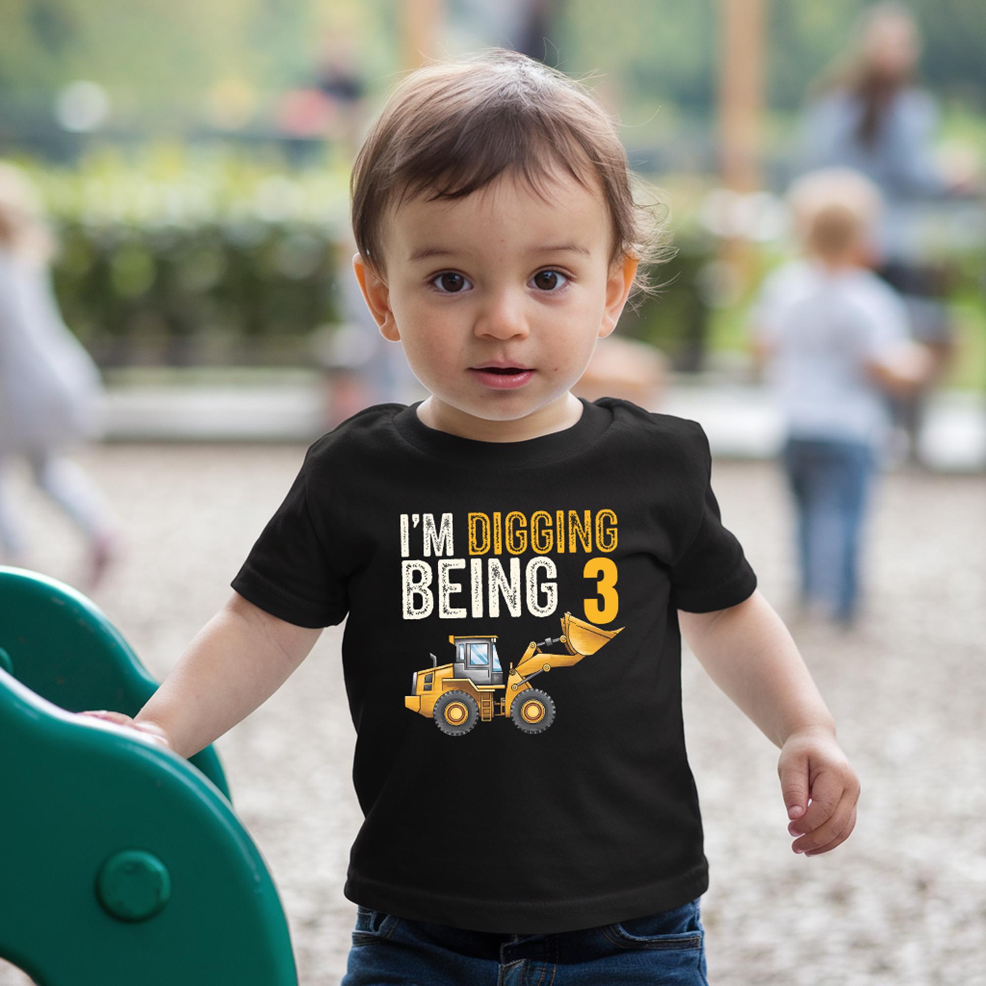 trendy tykes black kids digger birthday t shirt