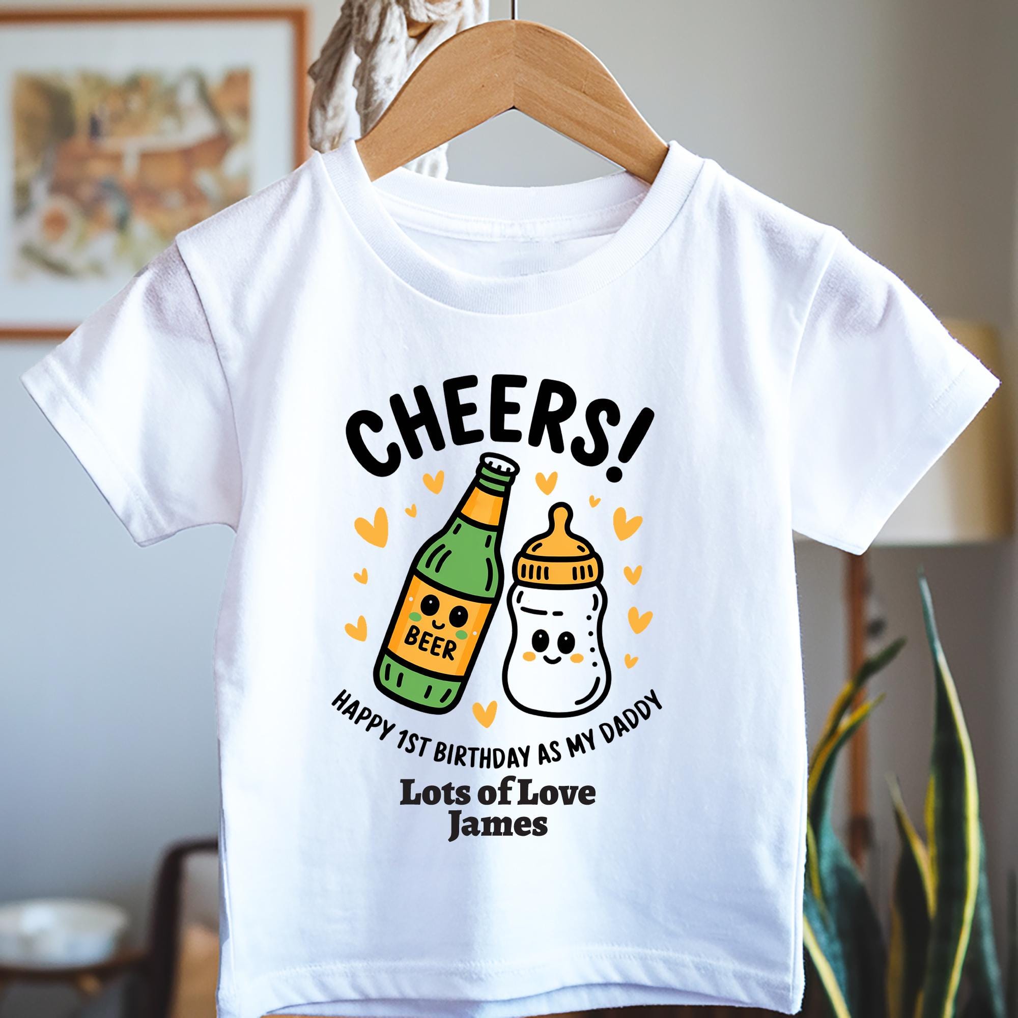 Trendy Tykes personalised happy 1st birthday as my daddy baby T-shirt