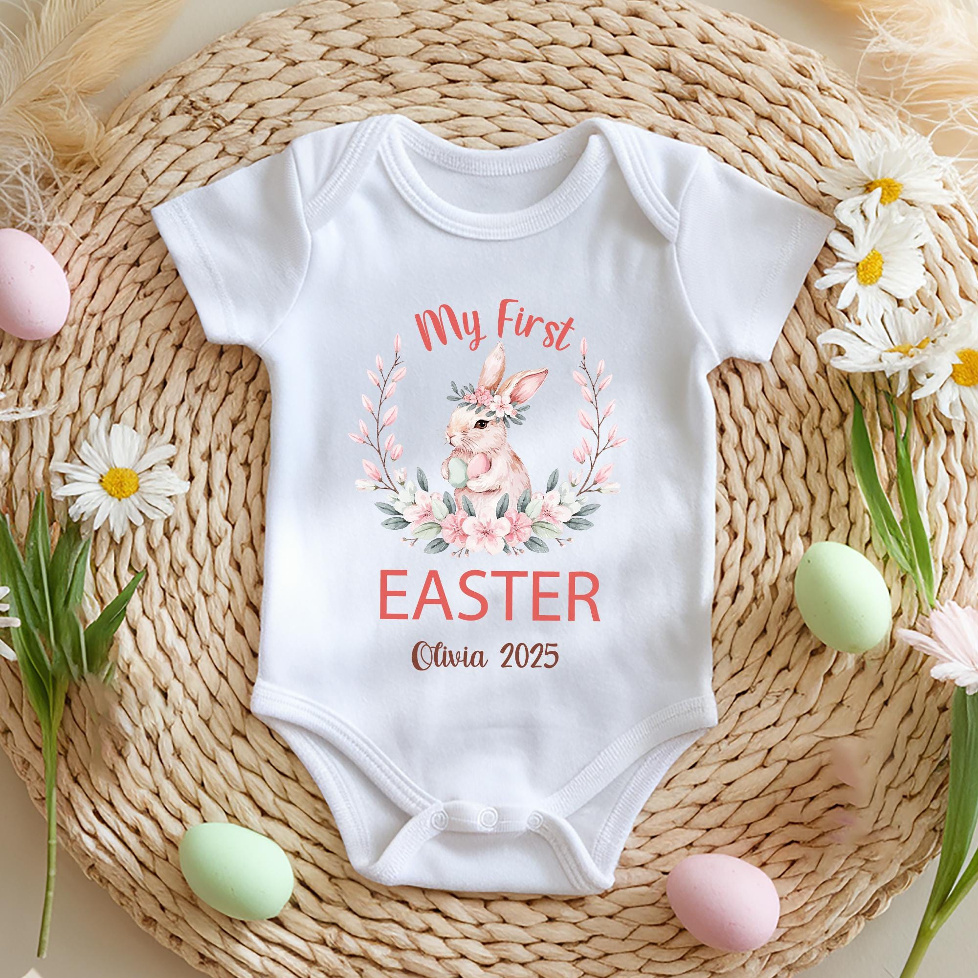 Trendy Tykes Personalised First Easter baby grow