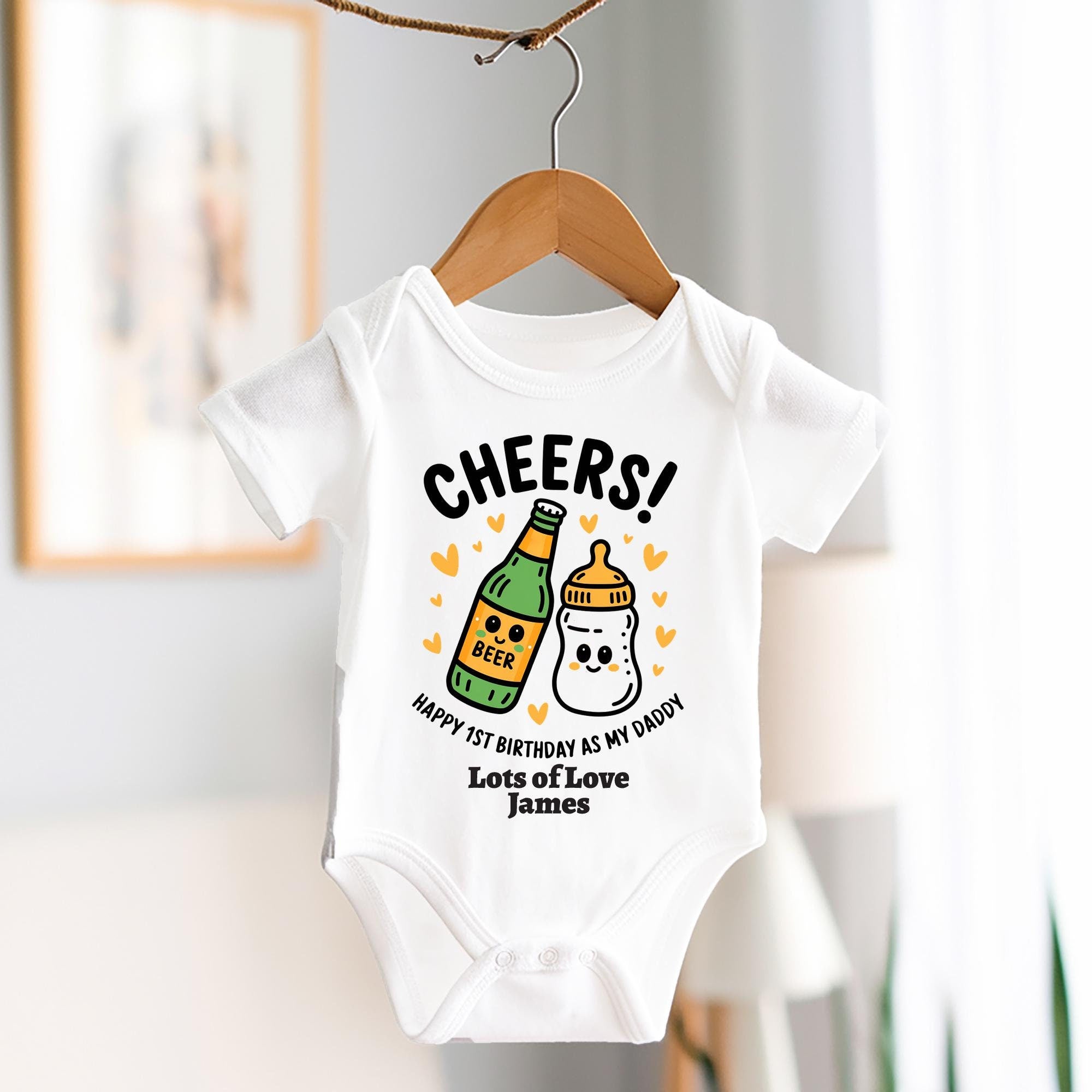 Trendy Tykes personalised happy 1st birthday as my daddy baby vest