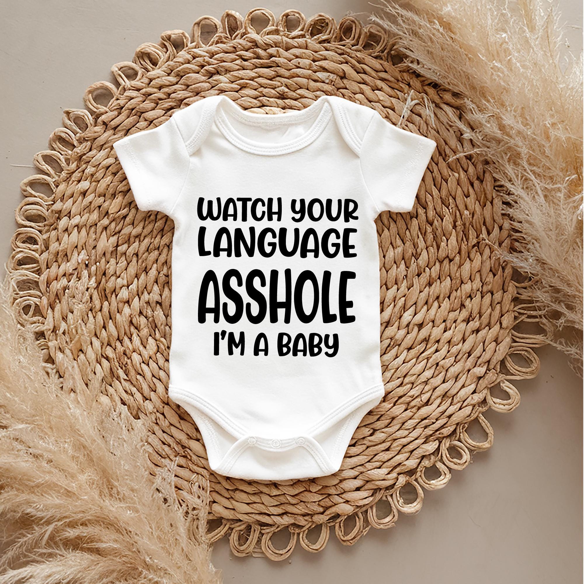 Funny Rude Watch Your Language Baby Grow | Trendy Tykes