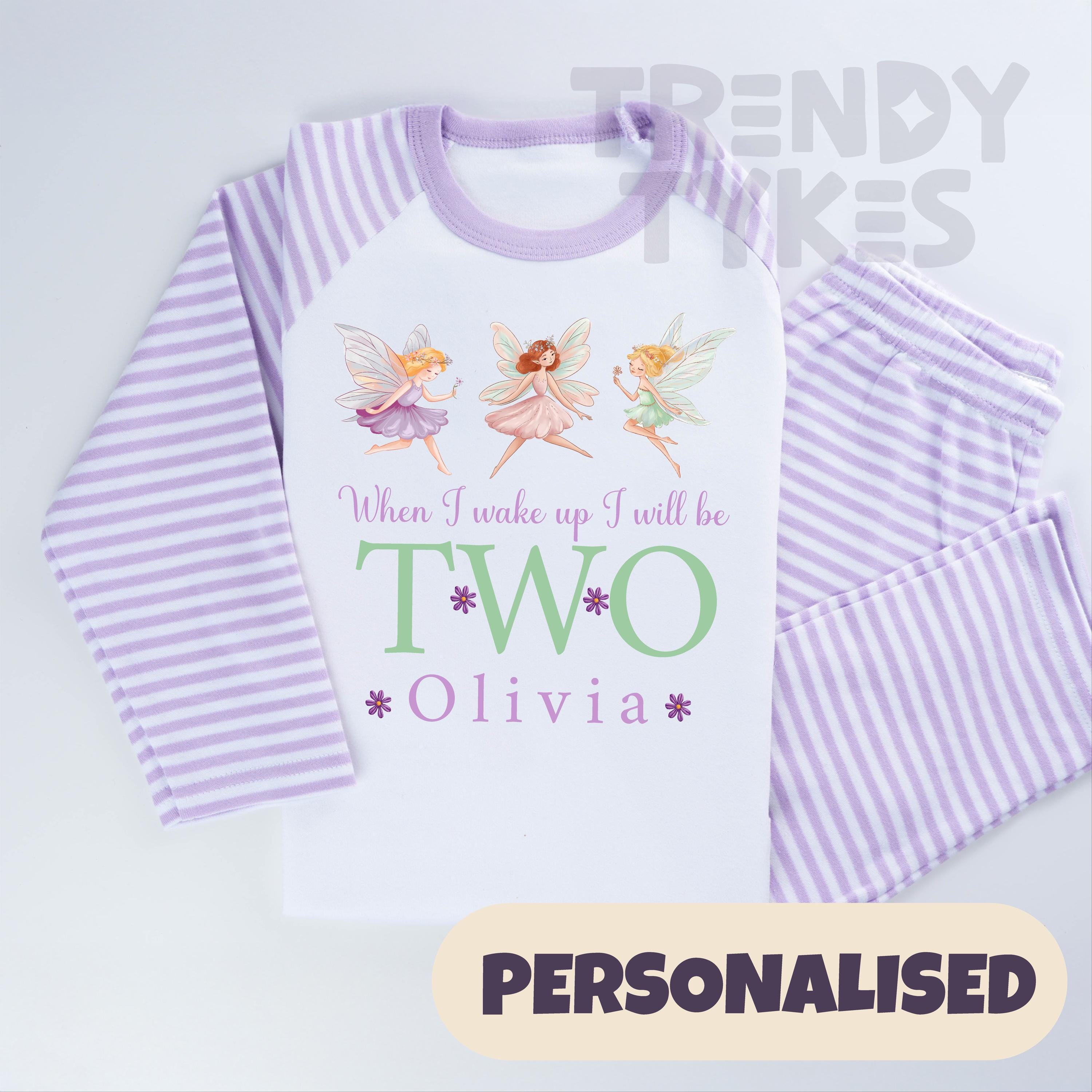 Personalised Fairy Birthday Pyjamas | Custom Name & Age Sleepwear | Girls One Pyjamas | 2nd Birthday Pyjamas | 1st Birthday Fairy Pjs