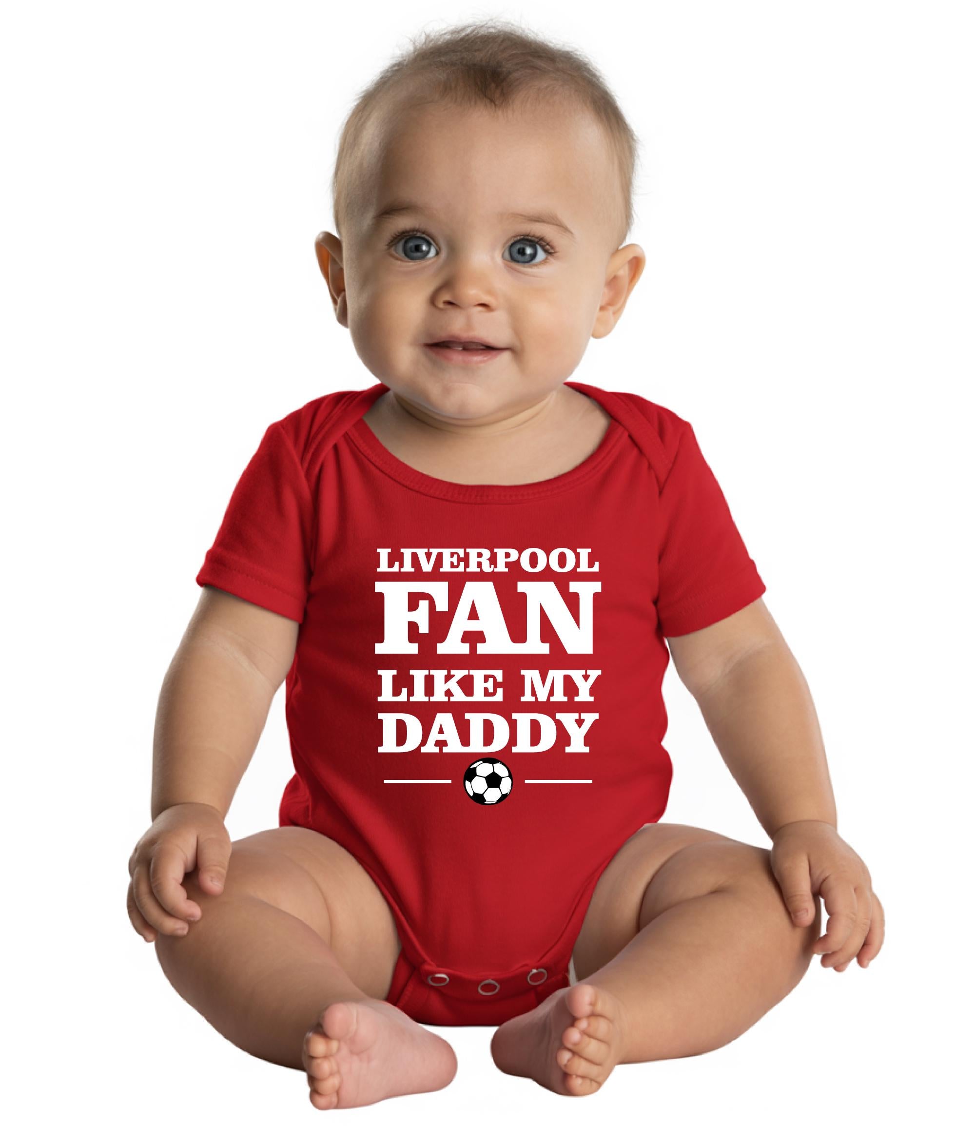 Liverpool Fan Like my Daddy Baby Vest • Red Cotton Infant Top • Football Fan Baby Gift
