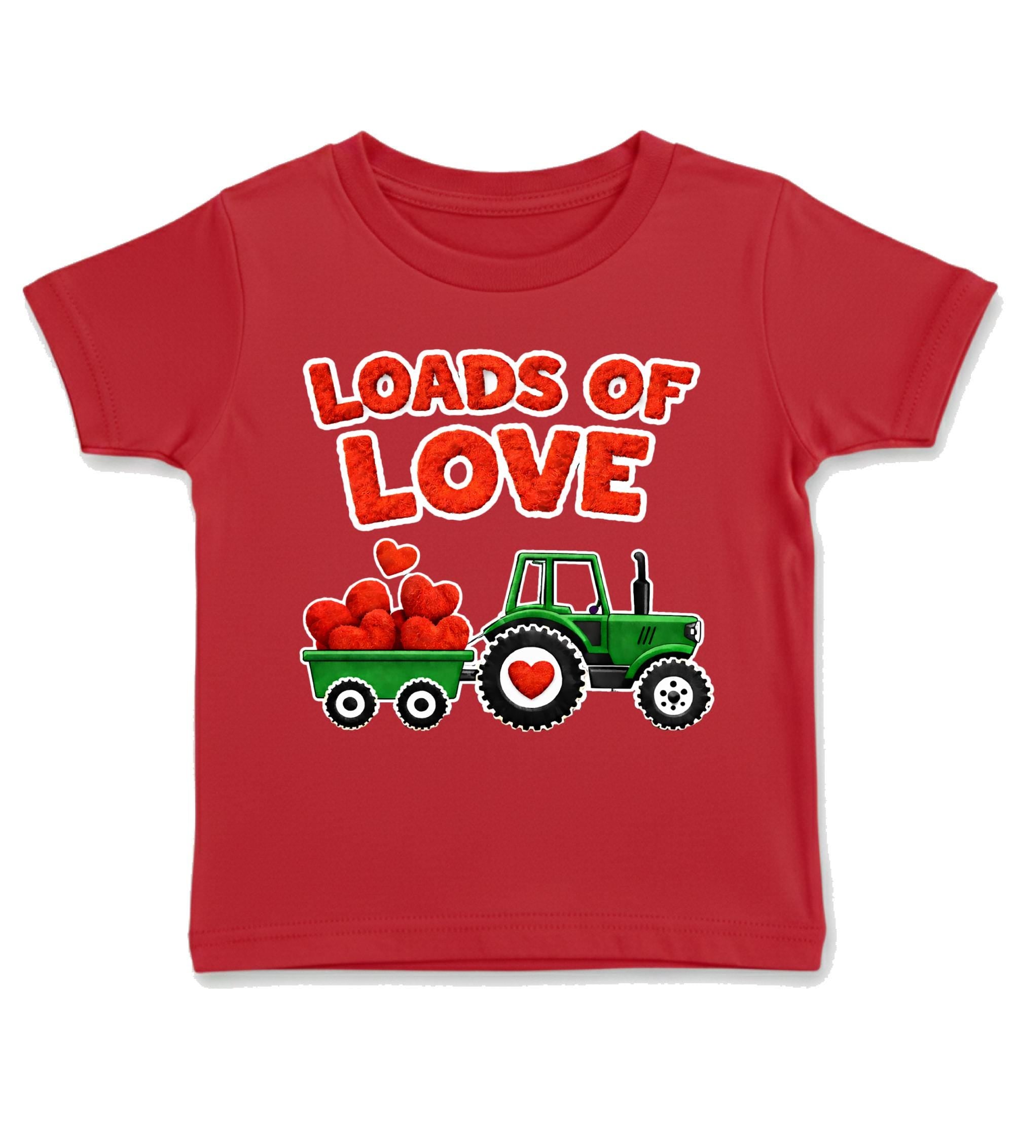 Loads of Love Tractor T-Shirt | Kids Farm Valentine Shirt | Baby & Toddler Tractor Top