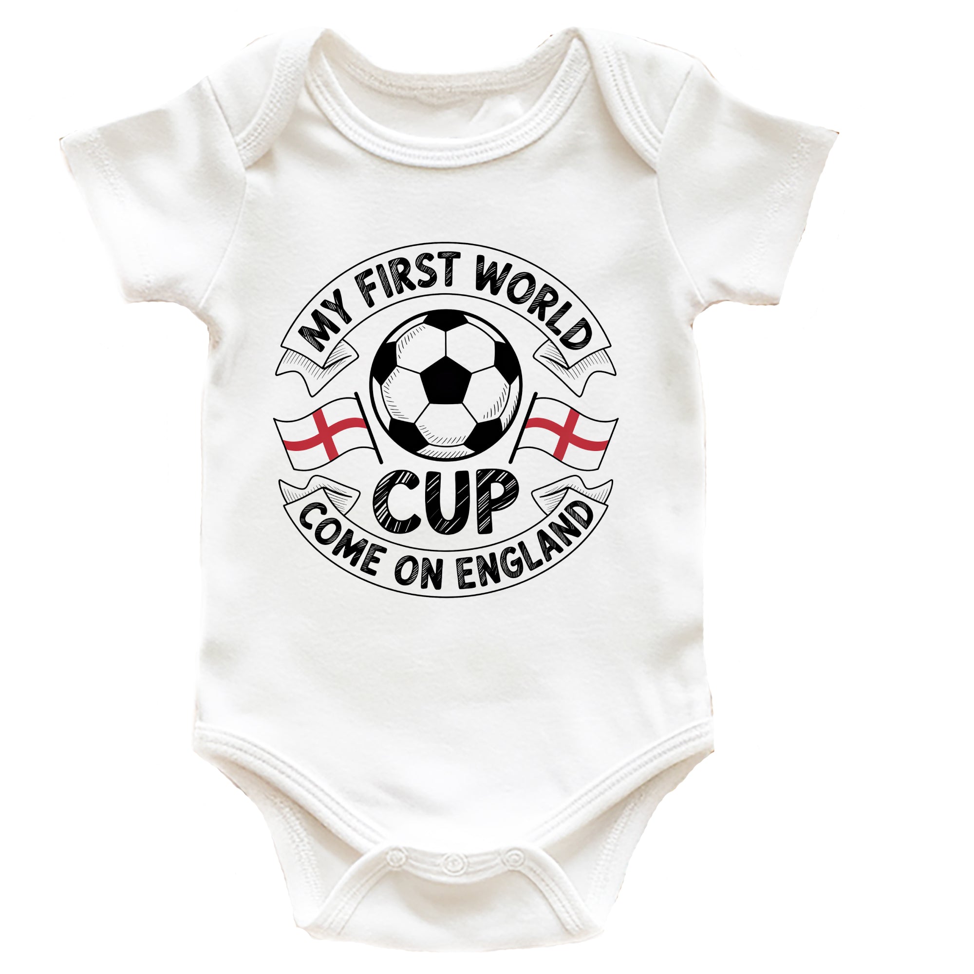 My First World Cup Baby Bodysuit – Come On England Football Romper – Newborn Gift