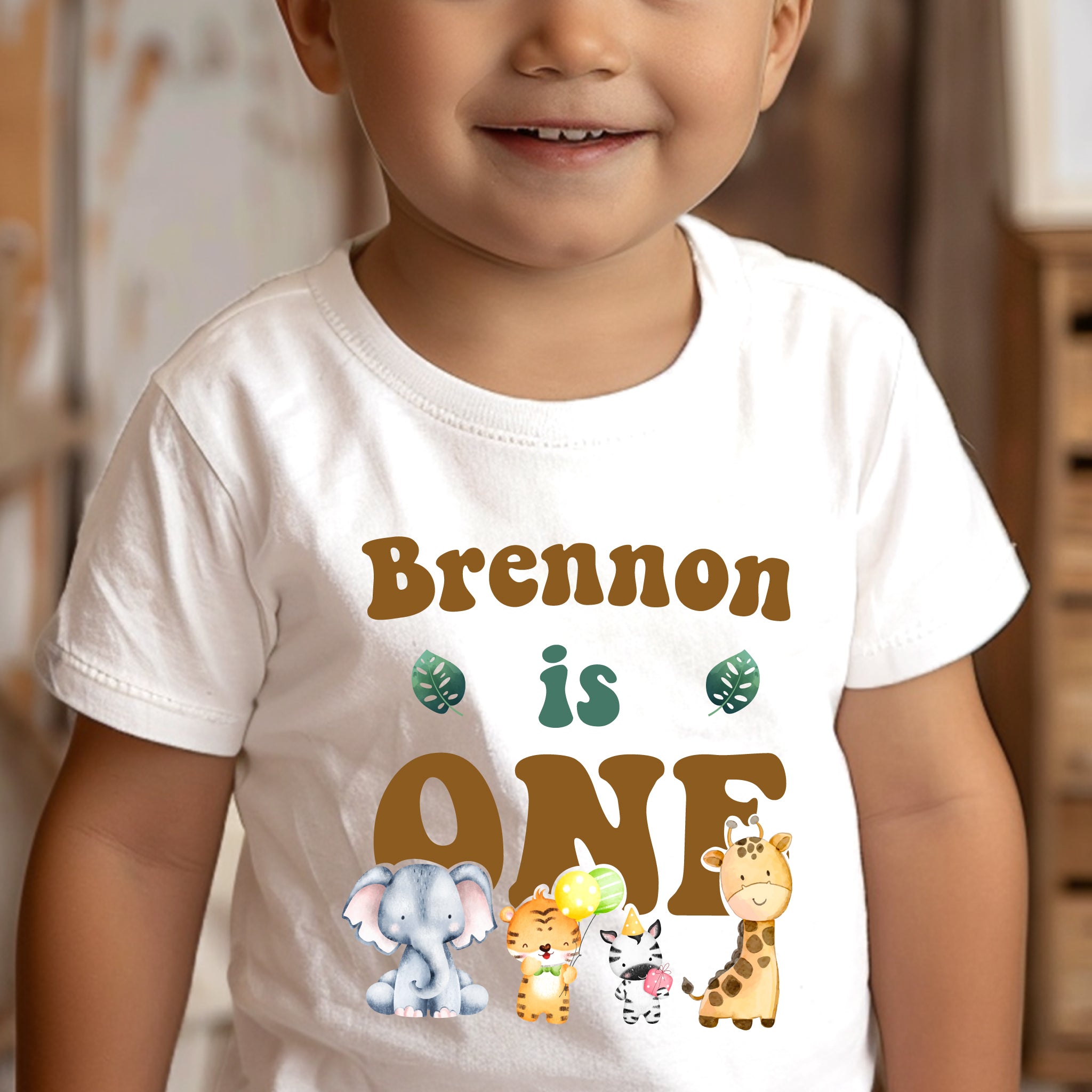Personalized First Birthday Safari T-Shirt