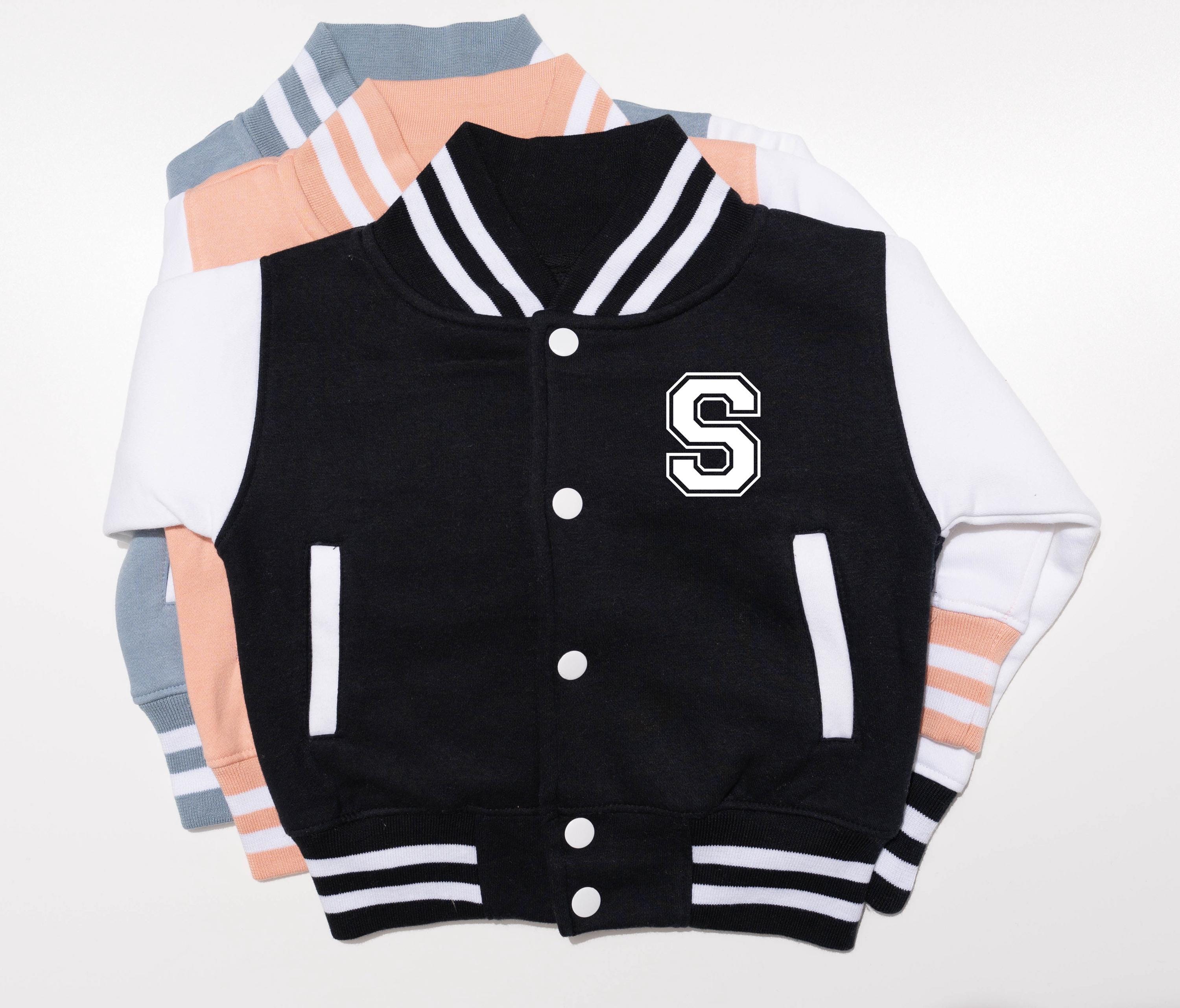Personalised Kids Varsity Jacket | Initial | Name | Number | Baseball Style | Boys | Girls | Children | Toddler | Baby