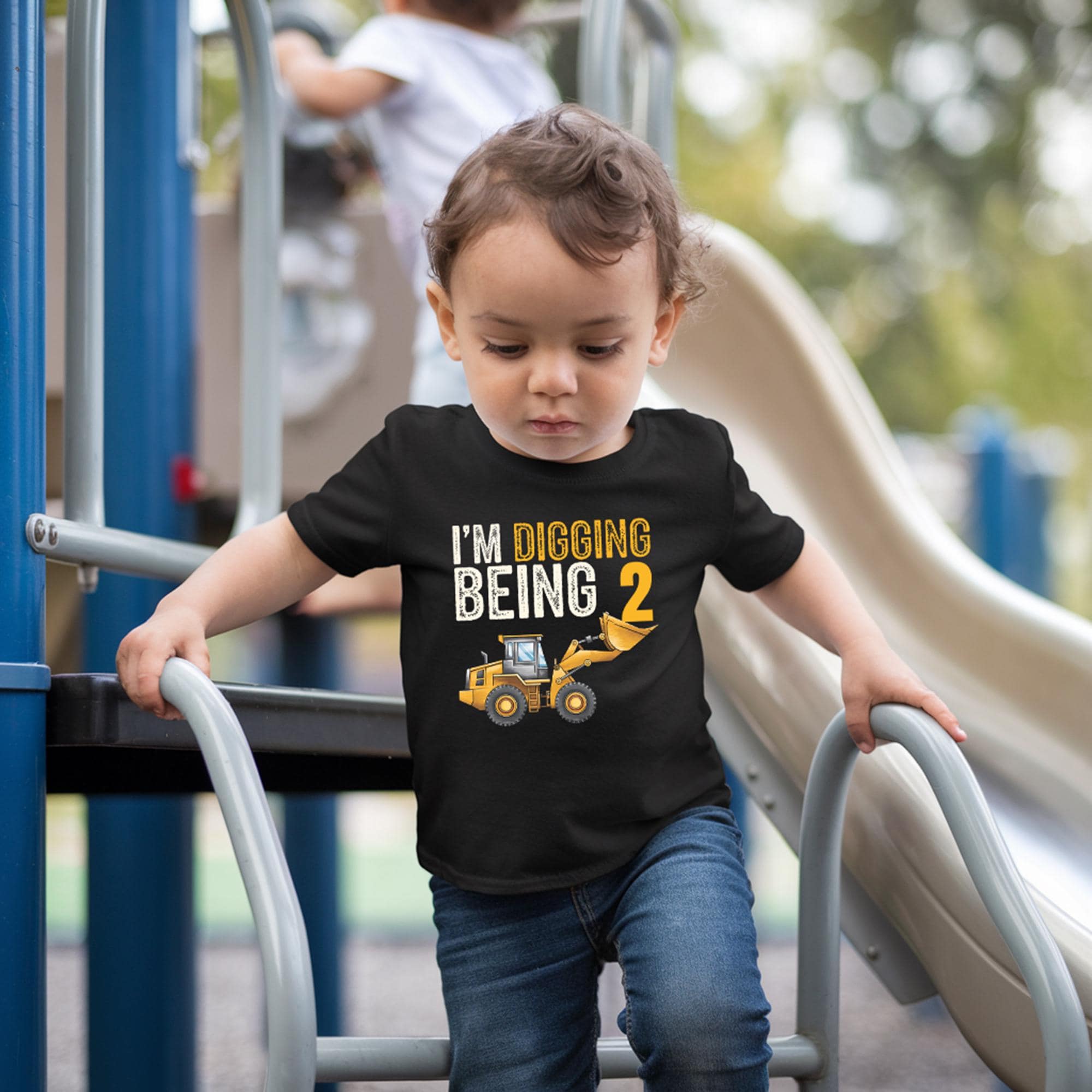 trendy tykes black kids digger birthday t shirt