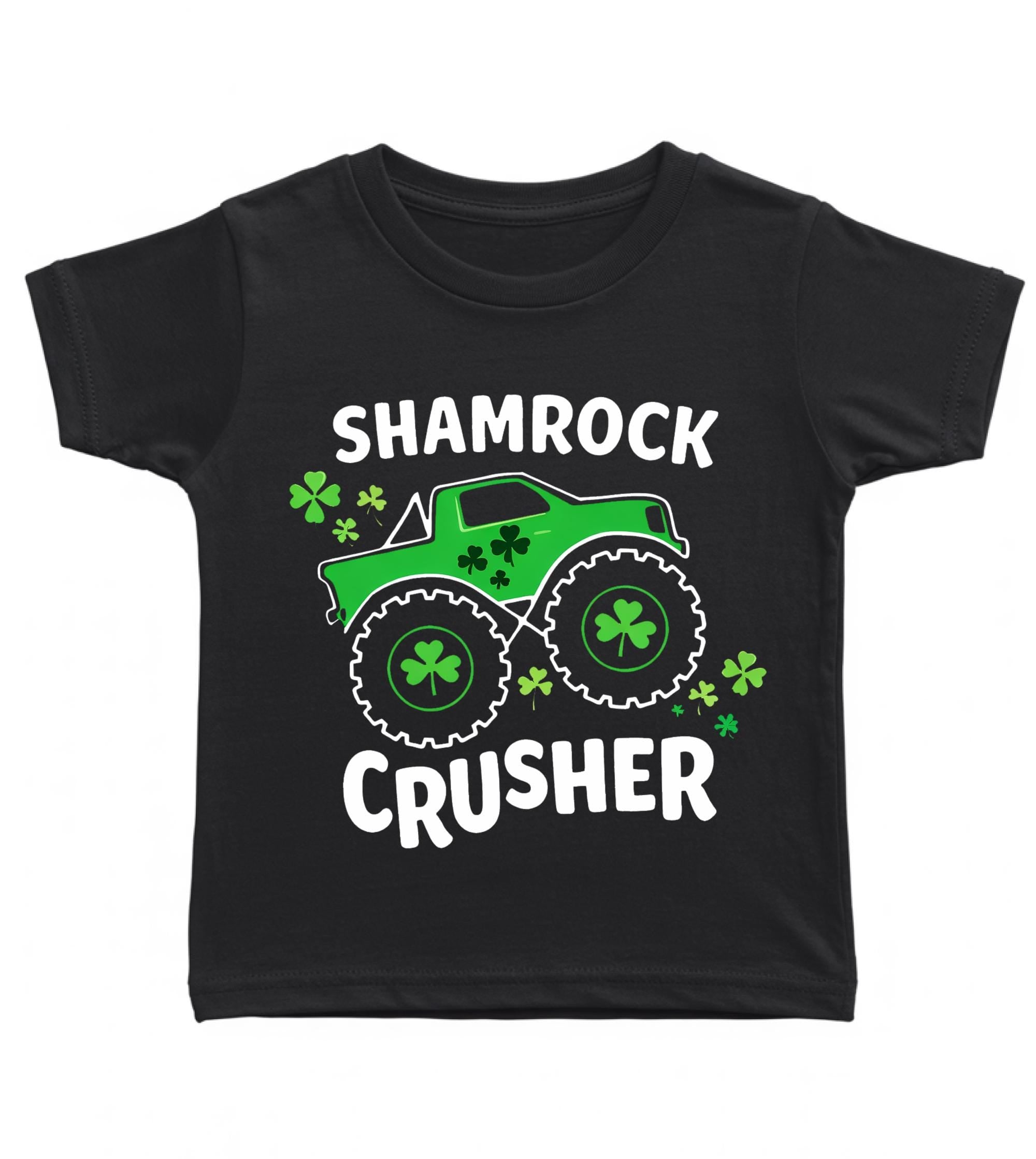 St Patrick’s Day Monster Truck Shirt for Kids – Shamrock Crusher Toddler T-Shirt – Irish Truck Top – Baby & Toddler Outfit