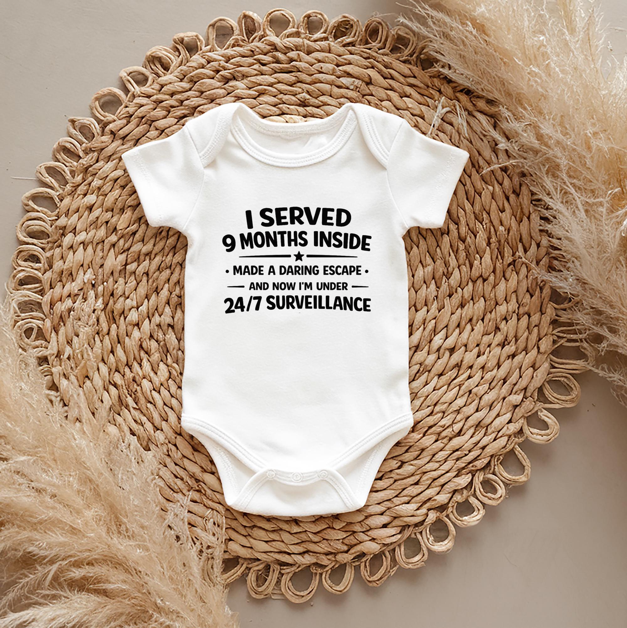 Funny Baby Bodysuit Detained for 9 Months Newborn Vest