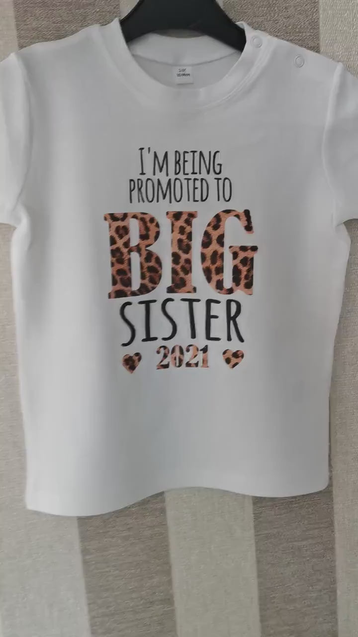 I'm Being Promoted to Big Sister 2024 baby/ toddler Shirt, bodysuit, Big Sister Announcement, Promoted to big sister, baby announcement